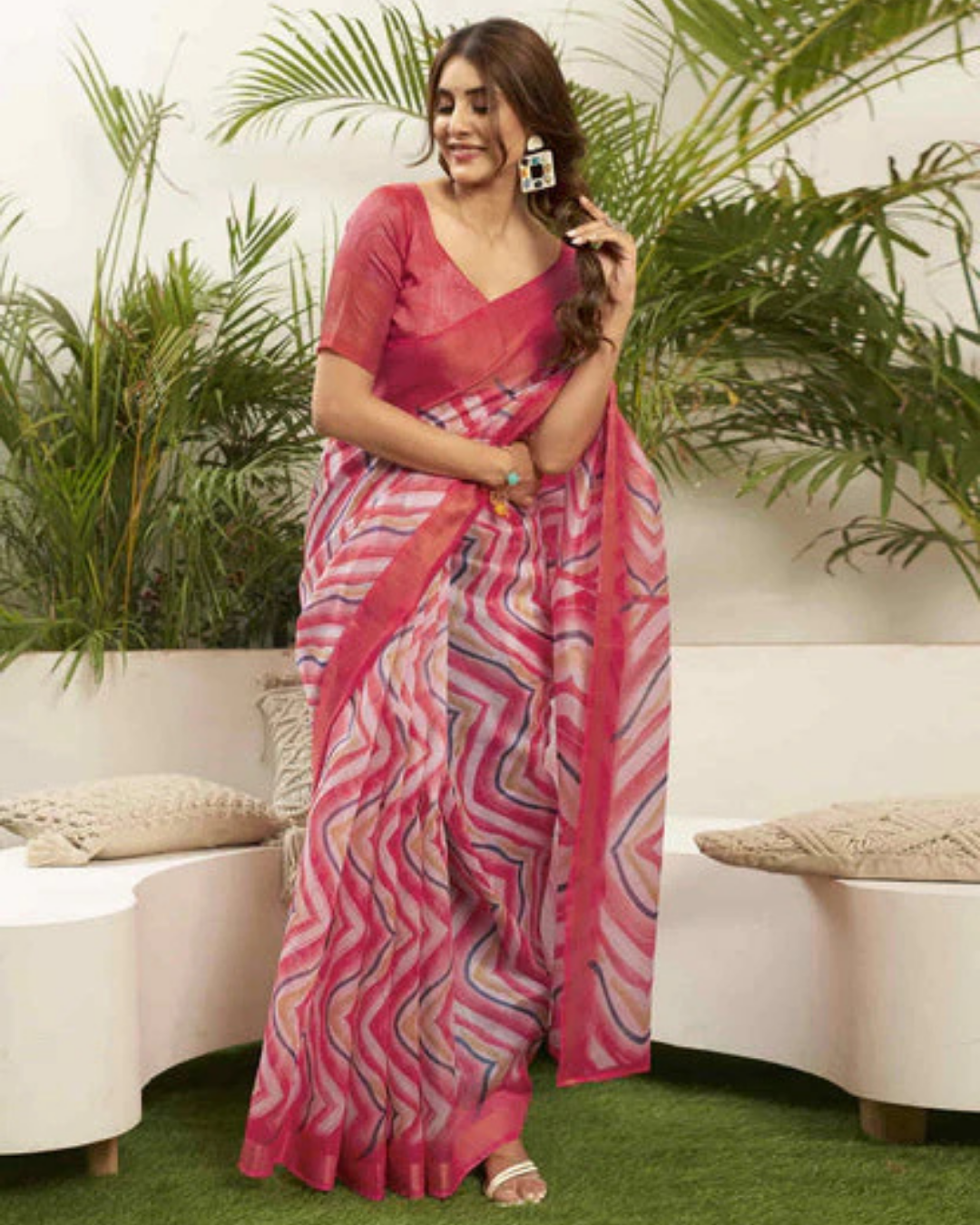 Rosy Charm - Handwoven Pink Cotton Saree