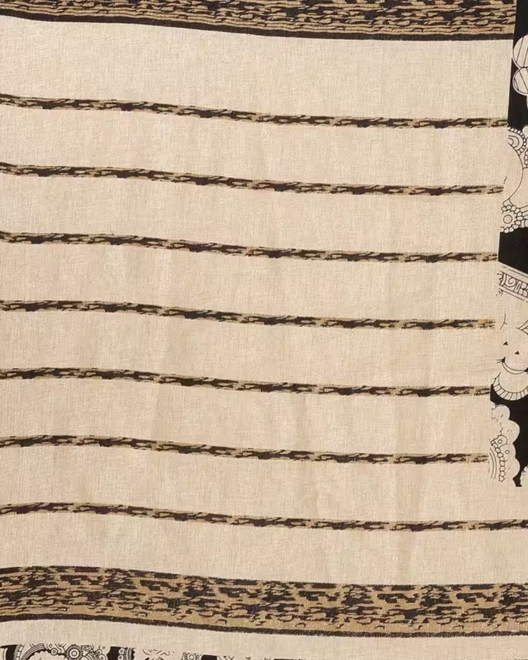 Ethereal Essence - Bone Chanderi Cotton Saree