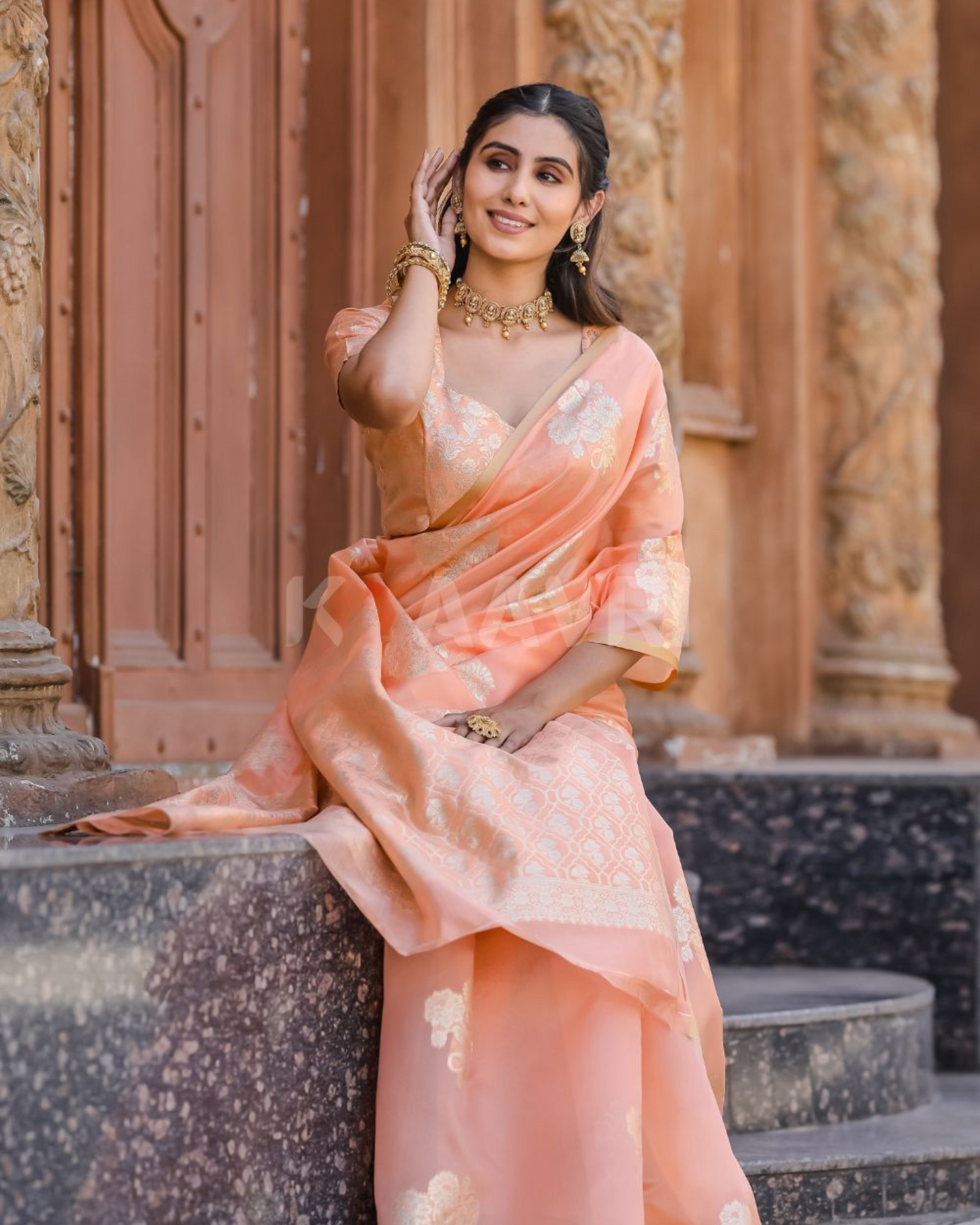 Vibrant Soul - Crayola Chanderi Jacquard Saree