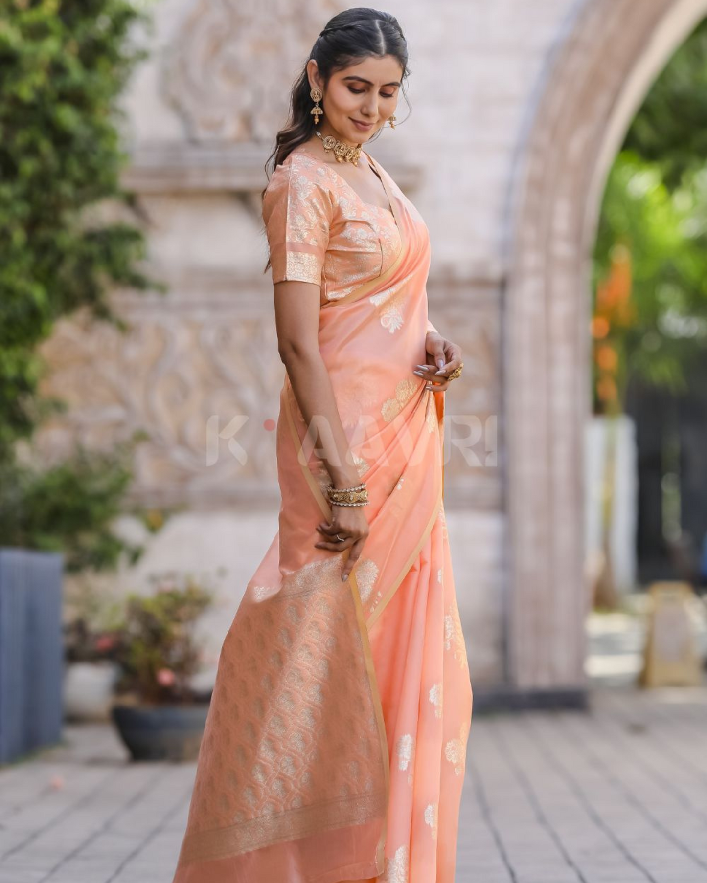 Vibrant Soul - Crayola Chanderi Jacquard Saree