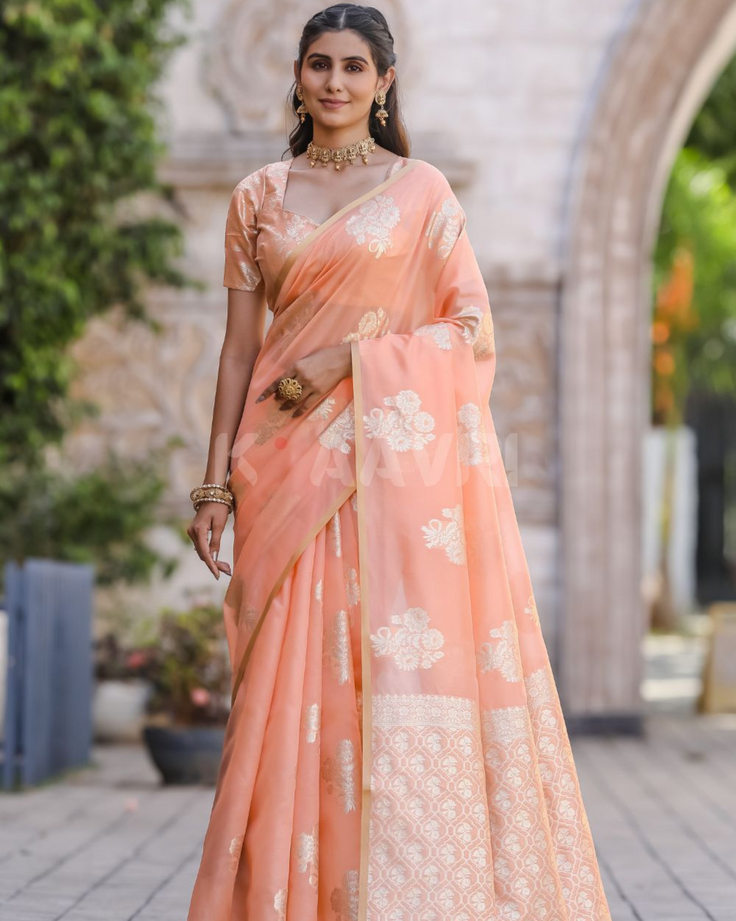 Vibrant Soul - Crayola Chanderi Jacquard Saree