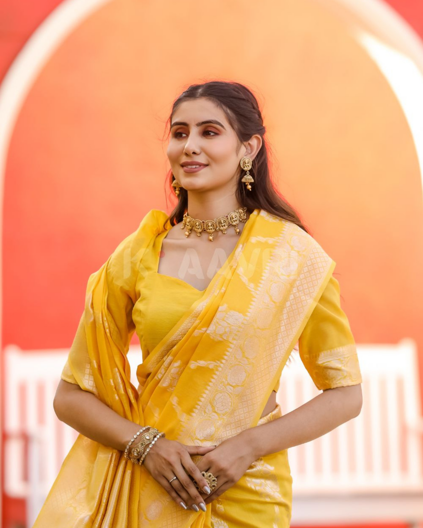 Golden Hour - Urobilin Chanderi Jacquard Saree