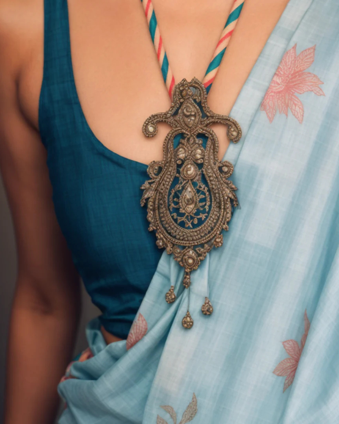 Sky Whisper - Chanderi Cotton Silk Saree in Serene Blue