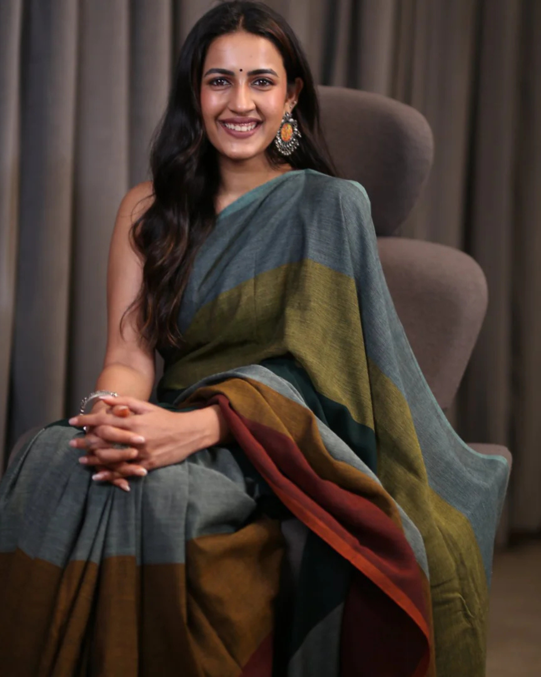 Royal Hues - Multicolor Chanderi Cotton Silk Saree