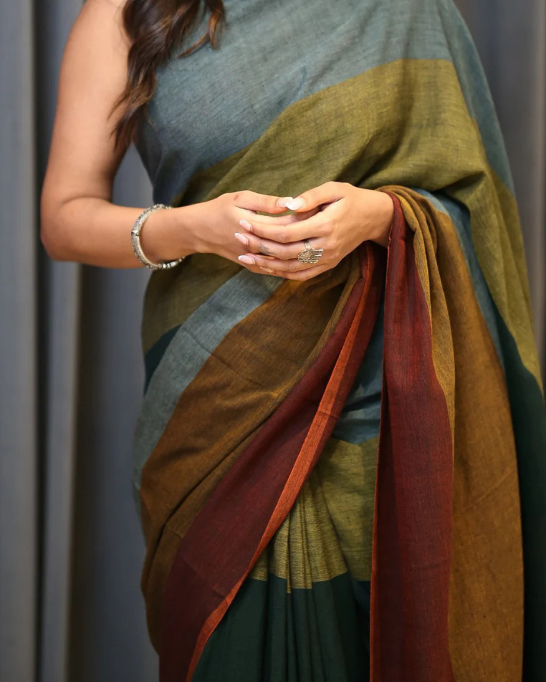 Royal Hues - Multicolor Chanderi Cotton Silk Saree