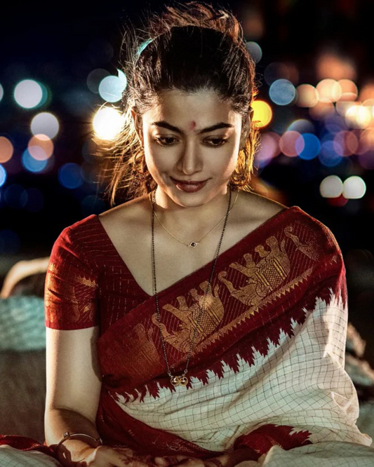 Luxe Weave - Soft Lichi Silk Saree with Jacquard Design