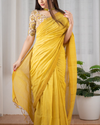 Golden Glow - Rich Yellow Chanderi Cotton Saree