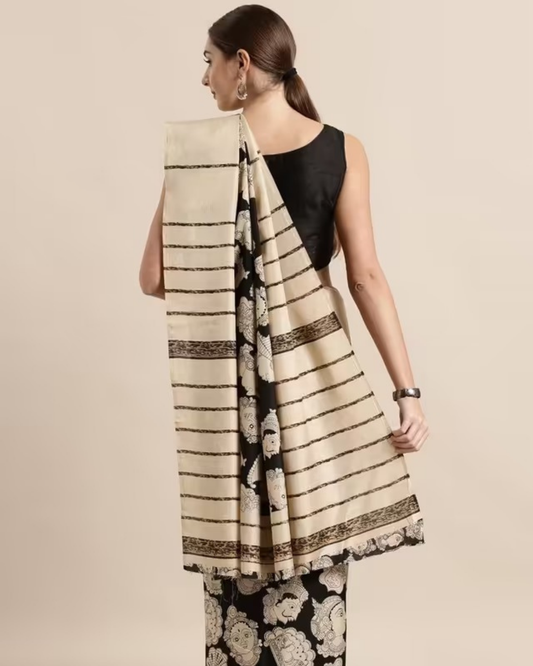 Ethereal Essence - Bone Chanderi Cotton Saree