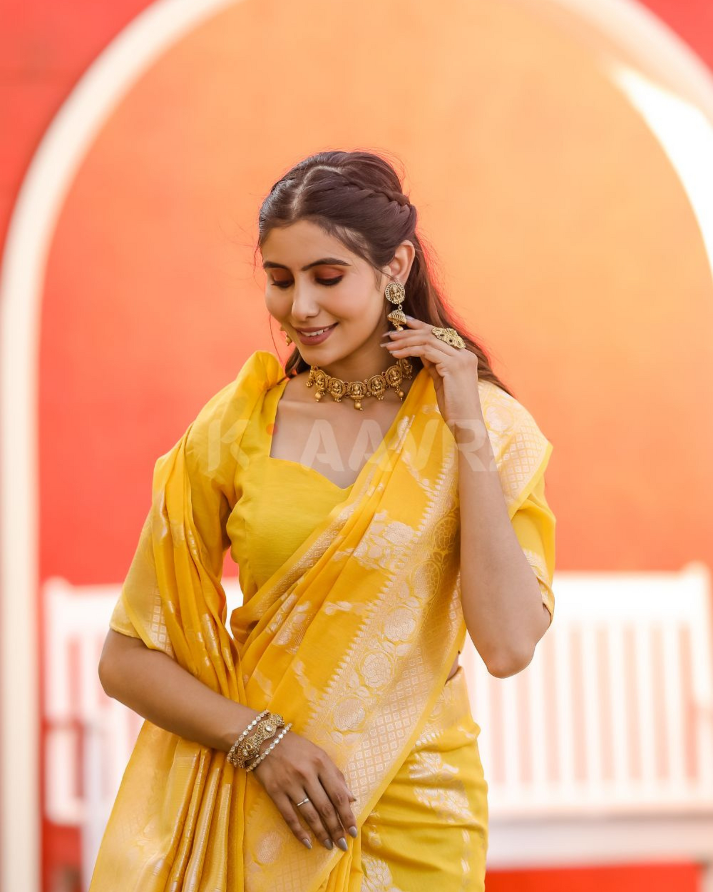 Golden Hour - Urobilin Chanderi Jacquard Saree