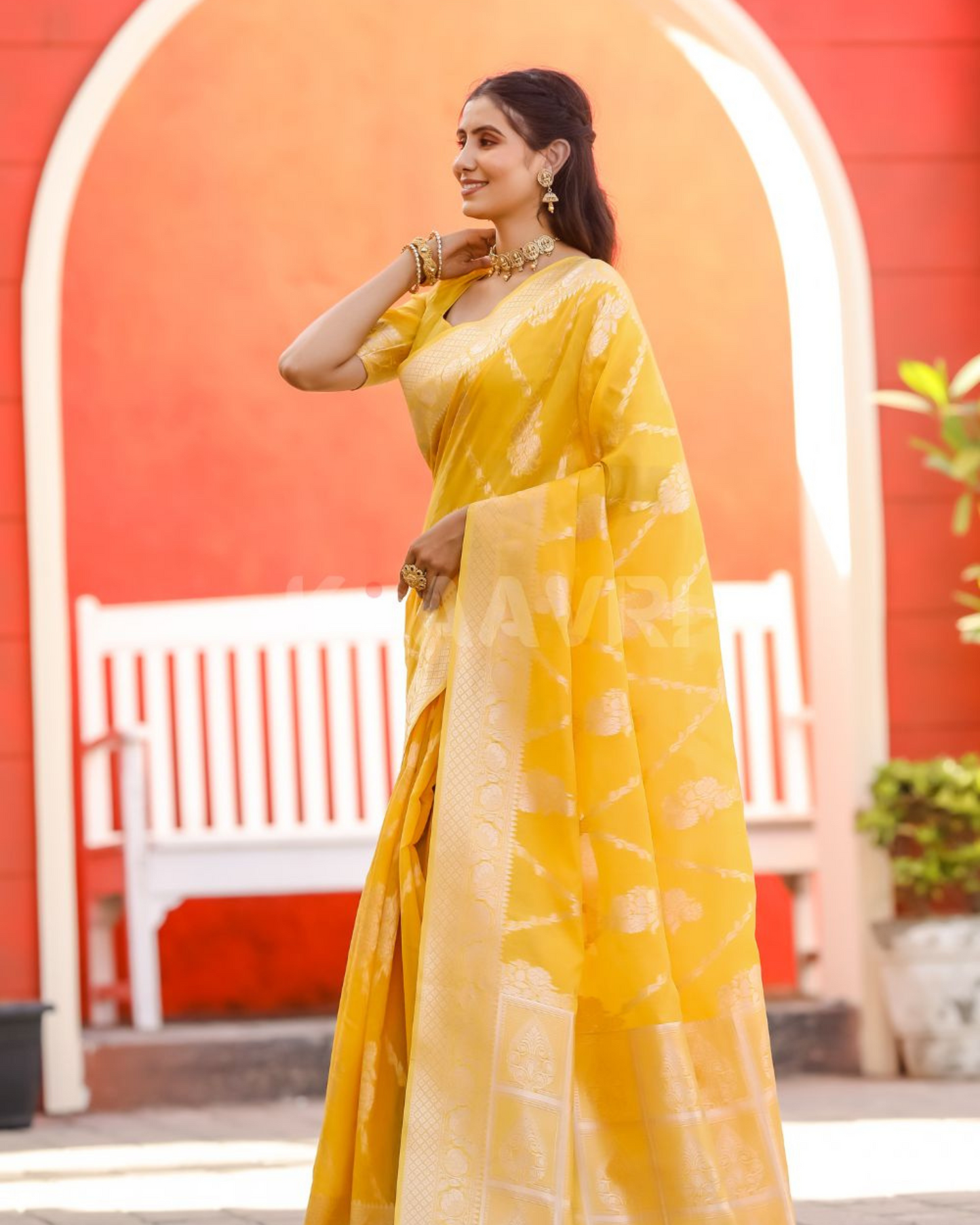 Golden Hour - Urobilin Chanderi Jacquard Saree